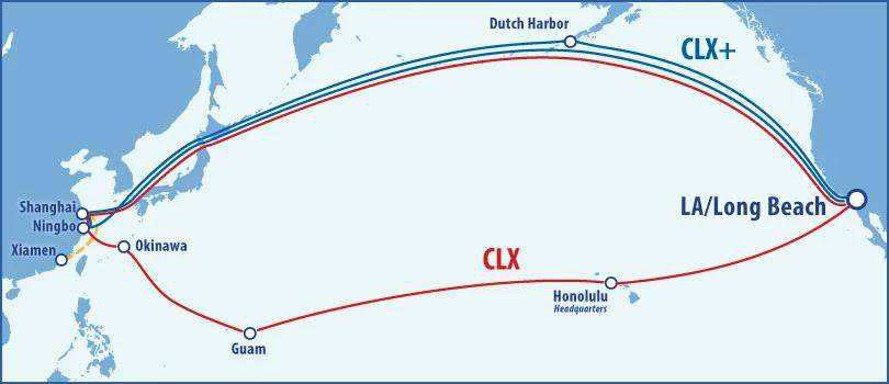 美森快船CLX/CLX+航线图